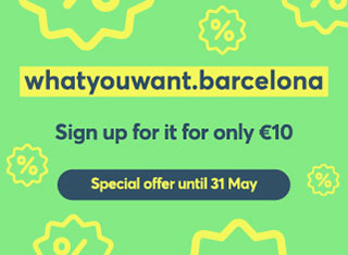 Sign up your domain .barcelona for only 10 euros. Special offer until 31 May