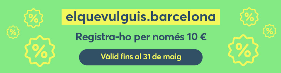 Registra el teu domini .barcelona per només 10 euros. Vàlid fins al 31 de maig