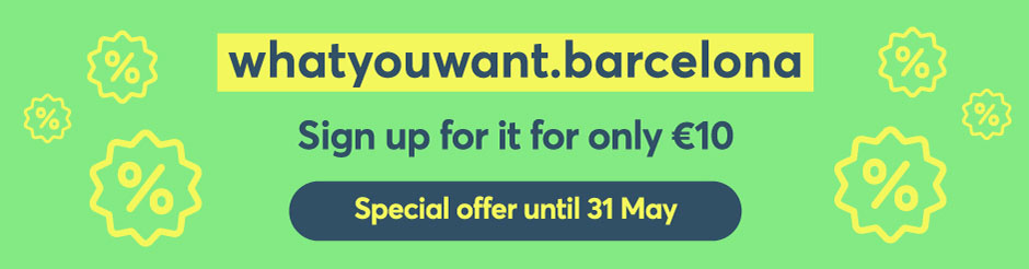Sign up your domain .barcelona for only 10 euros. Special offer until 31 May